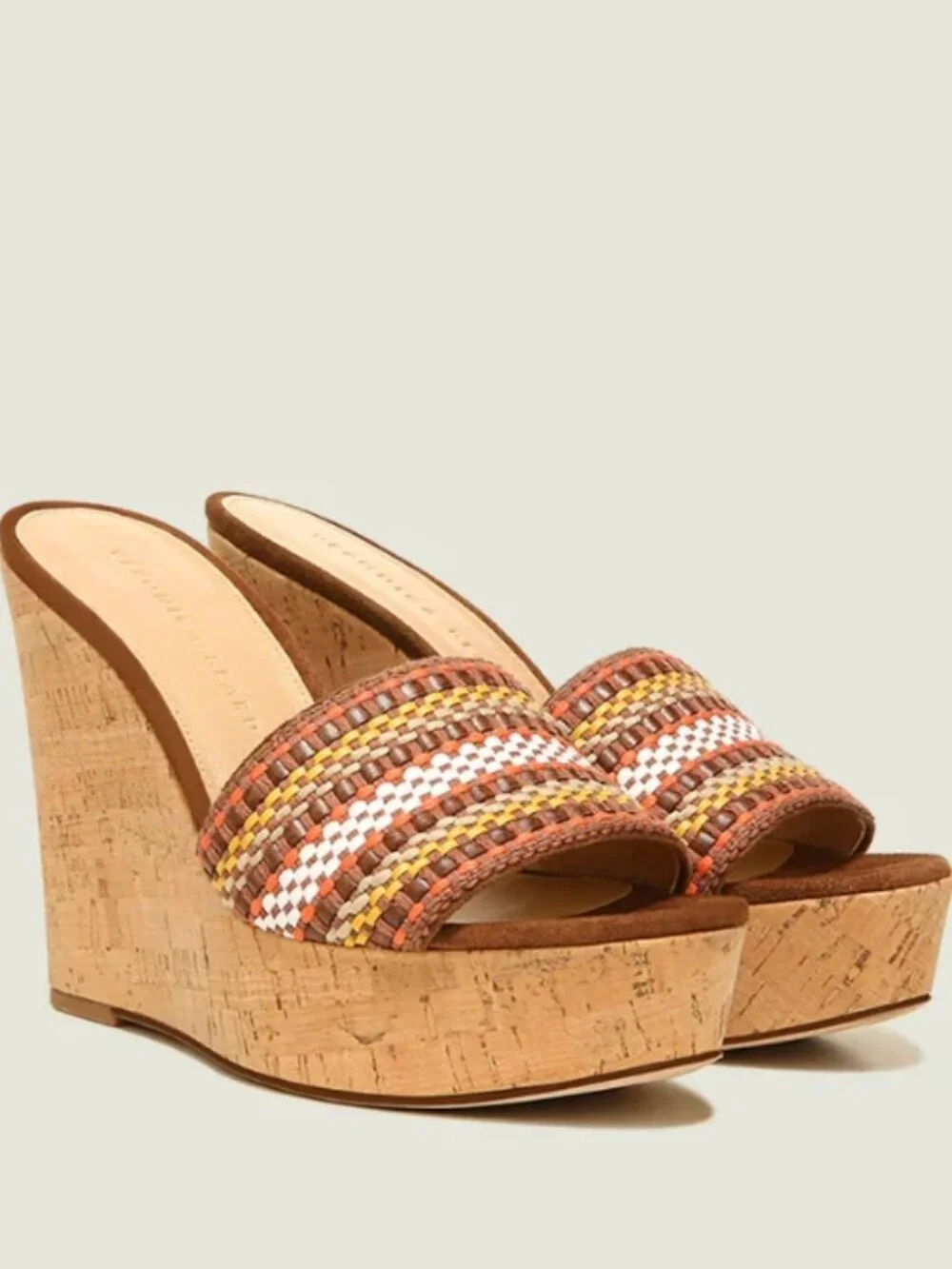 Veronica Beard Dali Woven Wedge Sandals in Brown 9.5 NWT